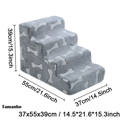 Escada Rampa para Cães - 3 Degraus Antiderrapante para Sofá e Cama