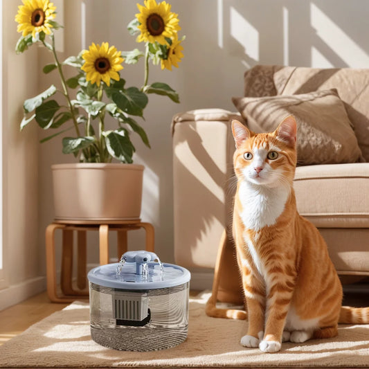 Fonte de Água para Gatos 1.5L Ultra Silenciosa com Filtro Automático