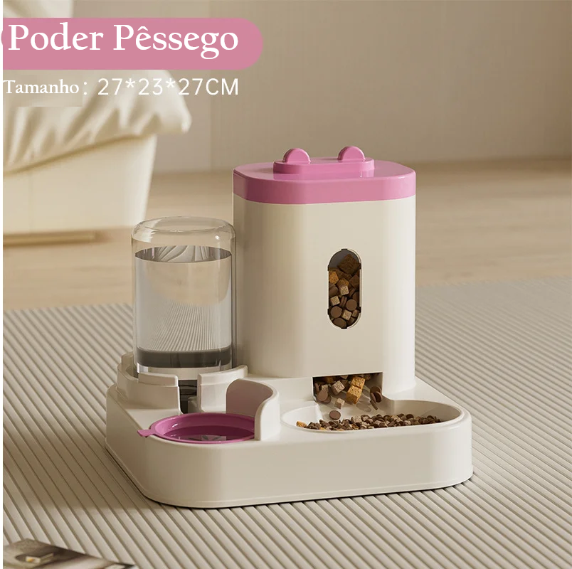 Comedouro Automático para Gatos - Dispensador de Ração com Água