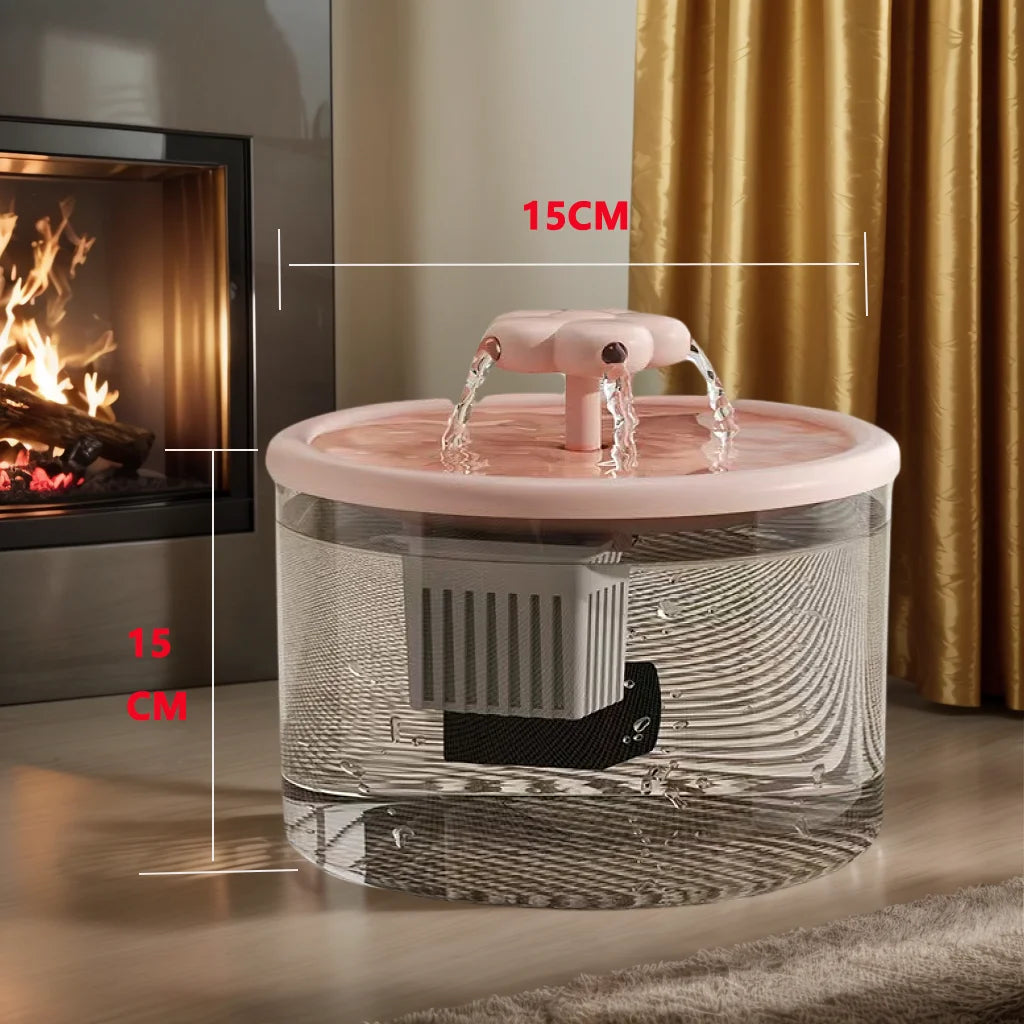 Fonte de Água para Gatos 1.5L Ultra Silenciosa com Filtro Automático