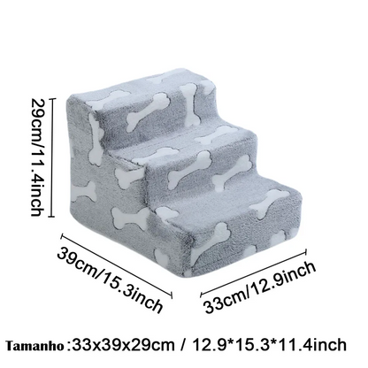 Escada Rampa para Cães - 3 Degraus Antiderrapante para Sofá e Cama