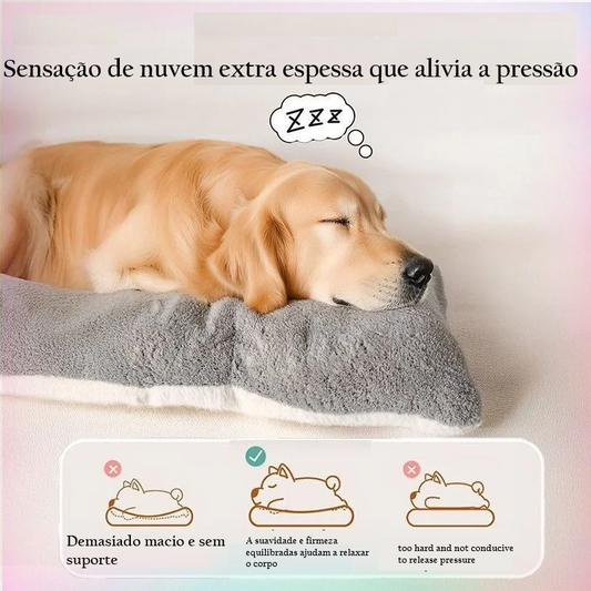 Tapete de Cama para Cão Grande - Almofada Dupla Face para Inverno